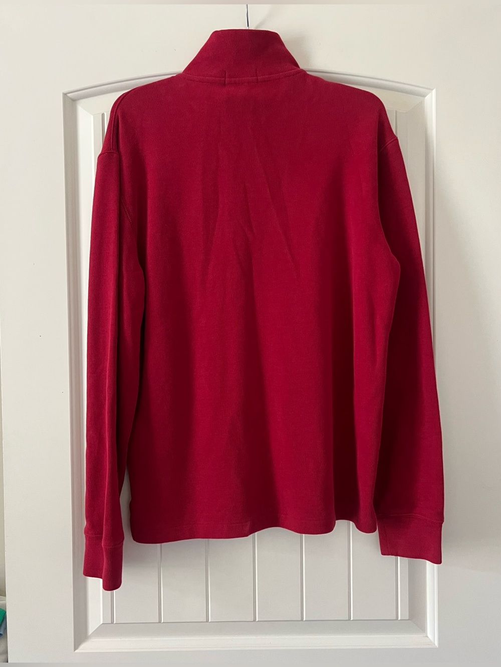 Polo Ralph Lauren Mens Cotton Red Mock Neck Quarter Zip Pullover Sweater Medium - Picture 4 of 8